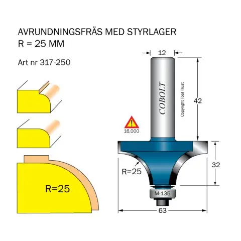 Handla nu Cobolt 317-250 Avrundningsfräs
